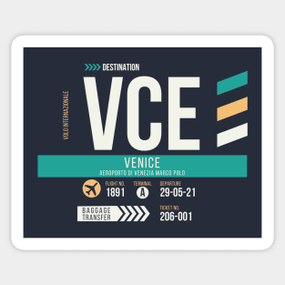 Venice (VCE) Airport Code Baggage Tag Sticker